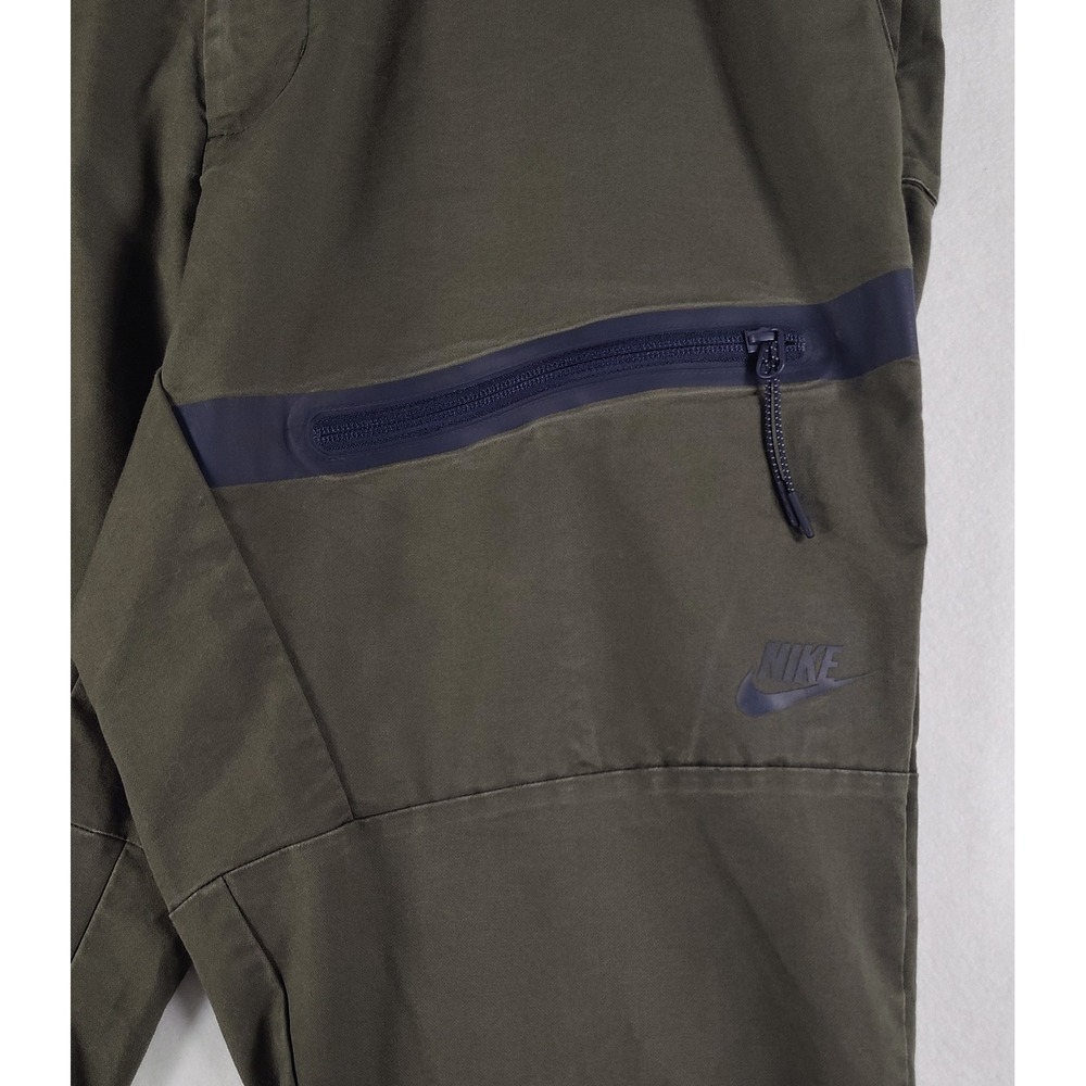 Nike Sportswear Bonded Woven Pants Olive Green Ankle Zip 727344-325 Men 36 - Picture 4 of 16